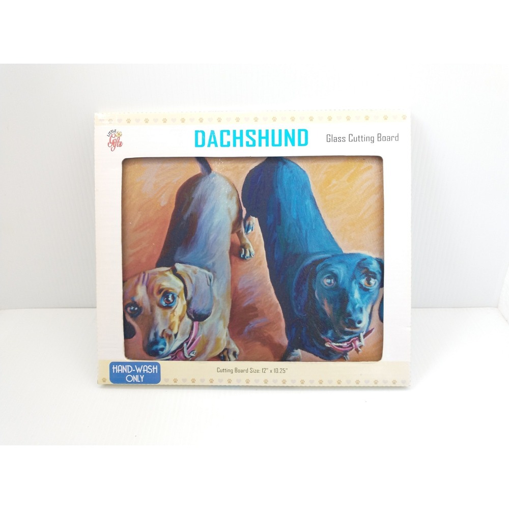 Dachshund Glass Chopping Board Cutting Board Worktop Saver Sausage Doxie Dogs